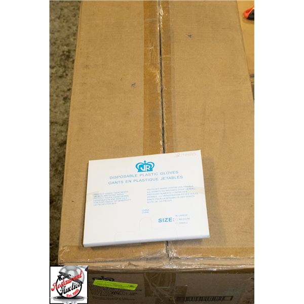 NEW CASE OF 1000 JOHNSON ROSE LARGE PLASTIC GLOVES