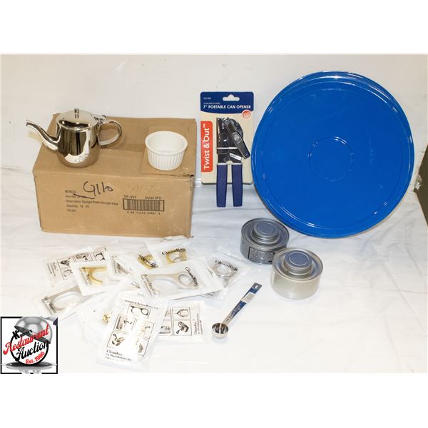 ASSORTED NE WRESTAURANT WARES INCLUDES