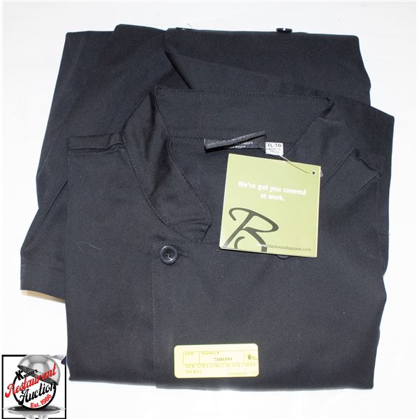 NEW XTRA LARGE BLACK CHEFS JACKET