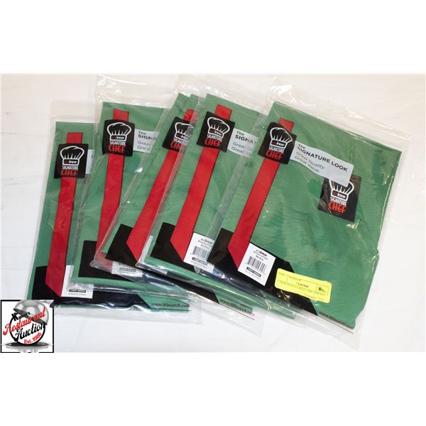 5 NEW WINCO GREEN BIB APRONS