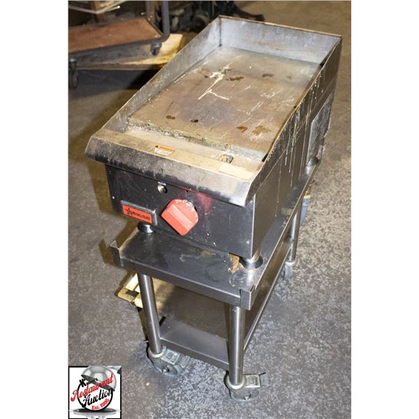 OMCAN 15" FLAT TOP GRILL ON EQUIPMENT STAND W/