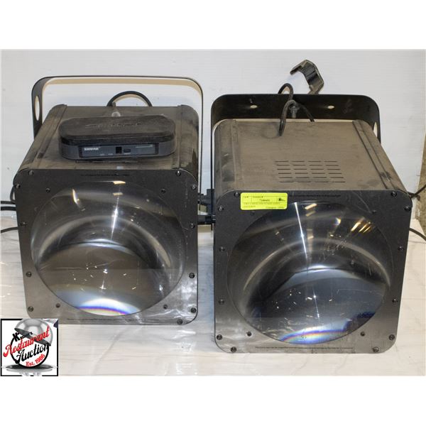 TWO LARGE LED STAGE LIGHT FIXTURES
