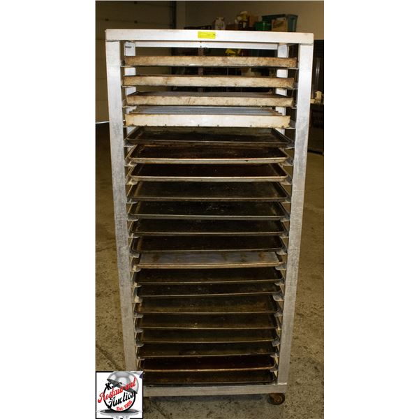 30.5" X 18" X 68" ALUMINUM BAKERS RACK W/ ASSORTED