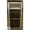 Image 1 : 30.5" X 18" X 68" ALUMINUM BAKERS RACK W/ ASSORTED