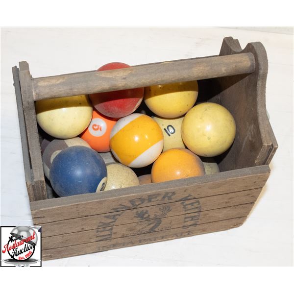 INCOMPLETE SET OF POOL BALLS