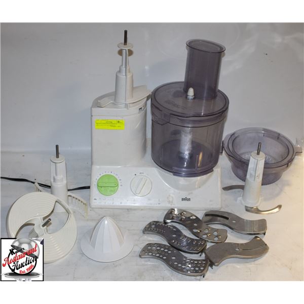 UNCLAIMED:BRAUN FOOD PROCESSER W/ MULTIPLE