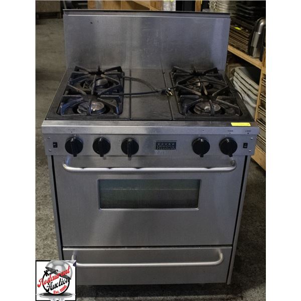 UNCLAIMED:5 STAR 4 BURNER GAS RANGE W/ OVEN