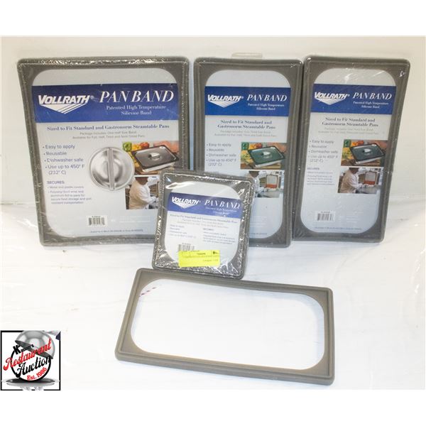 5 ASSORTED VOLLRATH PAN BANDS