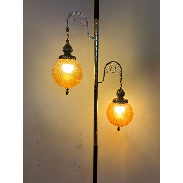 Mid Century Modern Amber Glass Tension Lamp