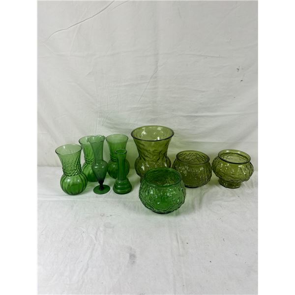 Vintage Green Glassware