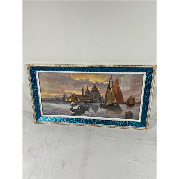 Italian Landscape Artwork in Unique Frame