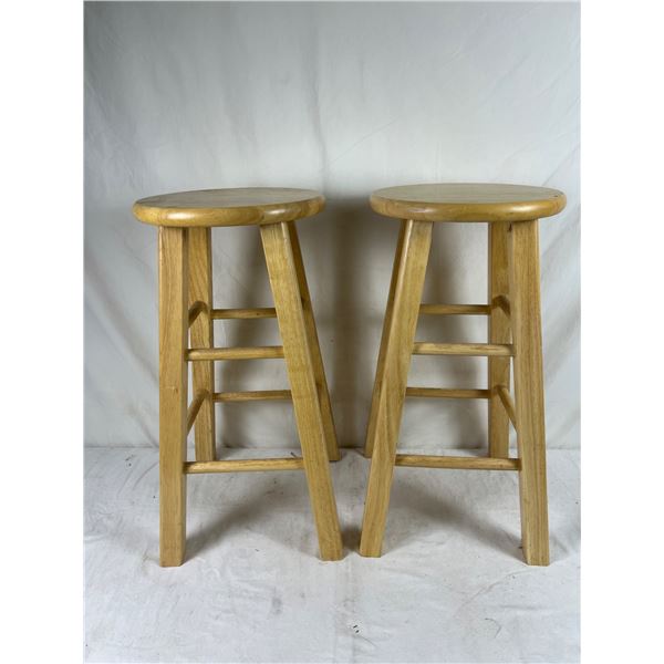 Pair of 24" Wooden Stools
