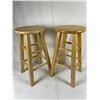 Image 4 : Pair of 24" Wooden Stools