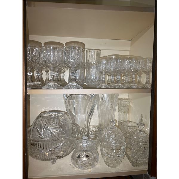 Assorted Crystal Glasses & Dishes