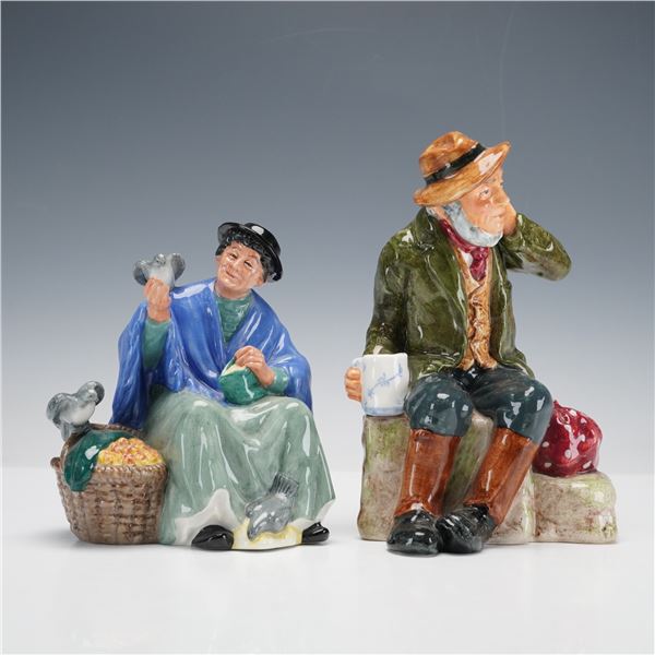 2pc Royal Doulton Figurines- Tuppence HN2320 & Owd Willum HN2042