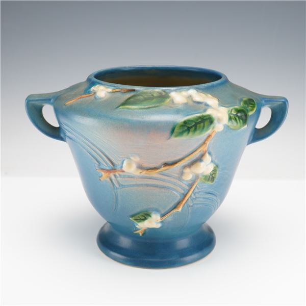 Roseville Art Pottery Double Handle Vase, Snowberry