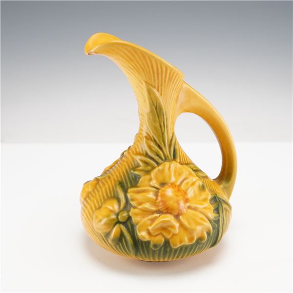 Roseville Pottery Peony Ewer, Sienna Brown