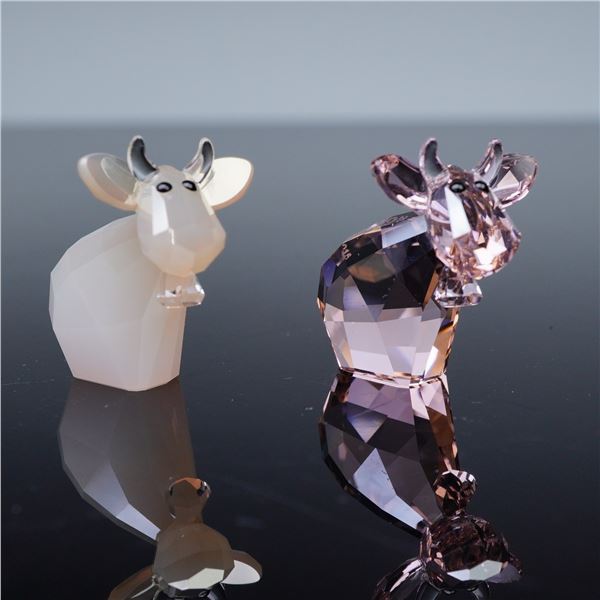 2pc Swarovski Crystal Lovlots Mini Mo Figurines Tender Pink, Platinum White