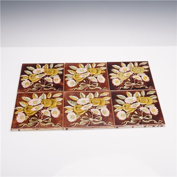 6pc Gibbons Hinton & Co. Apple and Flower Bouquet Fireplace Tiles, 700