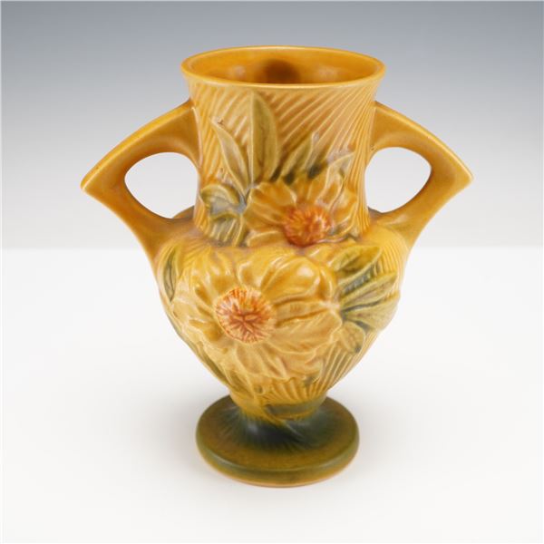 Roseville Pottery Peony Vase, Sienna Brown
