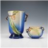 Image 2 : 2pc Roseville Pottery Blue Vases, Pinecone