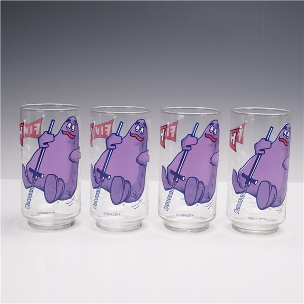 4pc Grimace McDonaldland Glasses 1977 Action Series