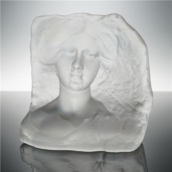 Cristallin Italy Frosted Glass Bust of a Woman