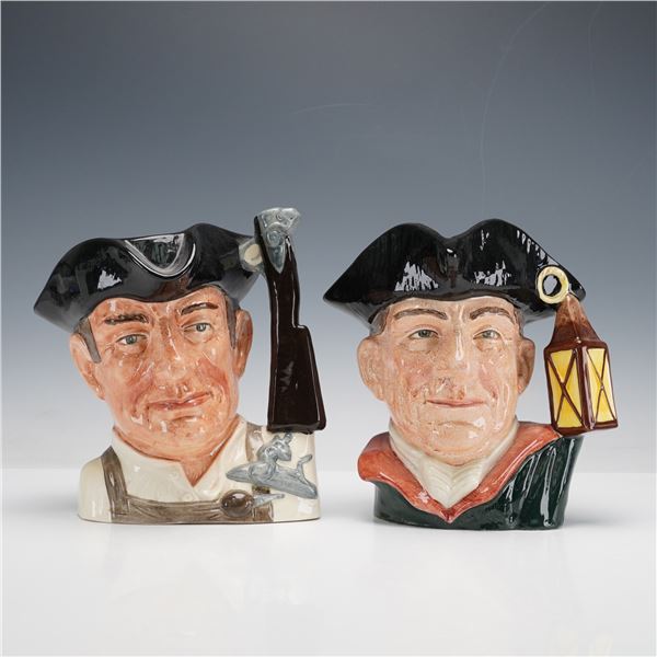 2pc Royal Doulton Character Jugs, Gunsmith D6573 and Night Watchman D6569