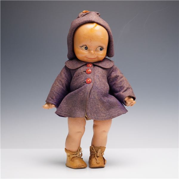 Kewpie Composition Doll in Blue Jacket