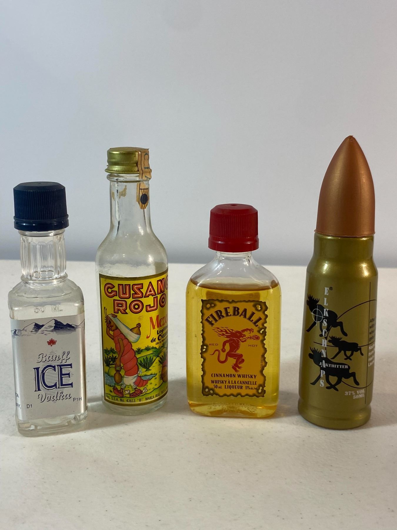 Mixed Miniature Liquor Bottles - 4 Bottles (Banff Ice, Gusano Rojo ...