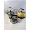 Image 2 : Group of Three Vintage Metal Tea Kettles