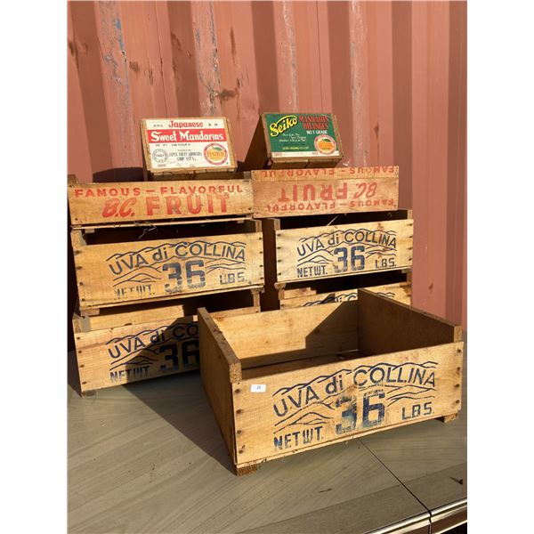 Wooden Fruit Crates & Vintage Produce Boxes