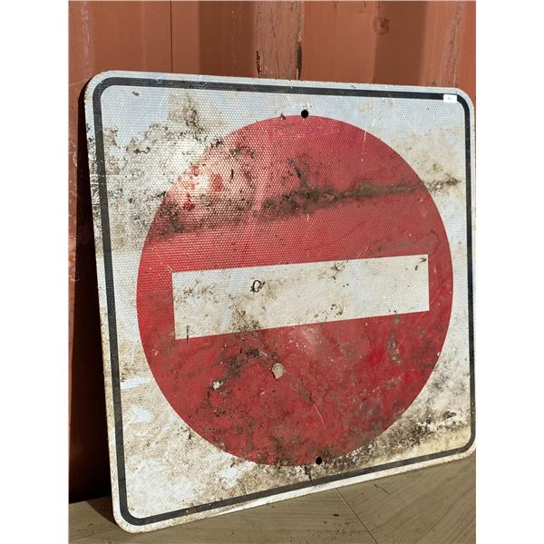 Alberta 'Do Not Enter' Road Sign (Heavy Wear)