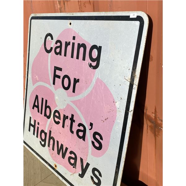 Alberta 'Caring for Alberta s Highways' Sign