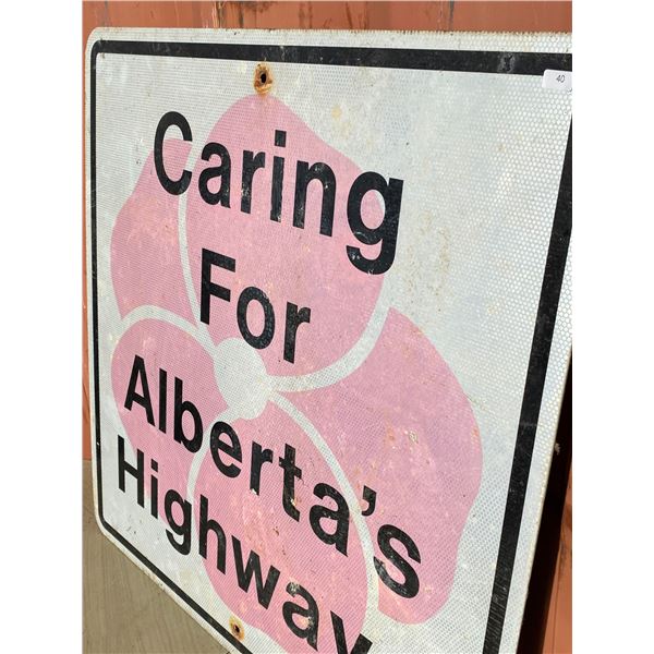Alberta 'Caring for Alberta s Highways' Sign