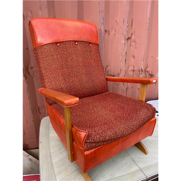 Retro Orange & Red Mid-Century Armchair