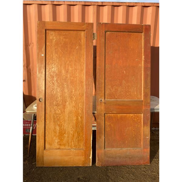 Pair of Vintage Solid Wood Interior Doors