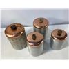Image 1 : Vintage Aluminum & Copper Canister Set