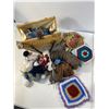 Image 1 : Craft Basket & Yarn Lot