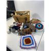 Image 2 : Craft Basket & Yarn Lot