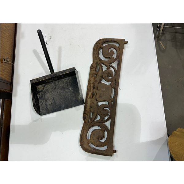 Cast Iron Piece & Metal Ash shovel