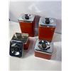 Image 3 : Vintage Red Metal Canister Set