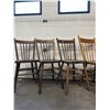 Image 5 : Set of 4 Vintage Wooden Spindle-Back Chairs