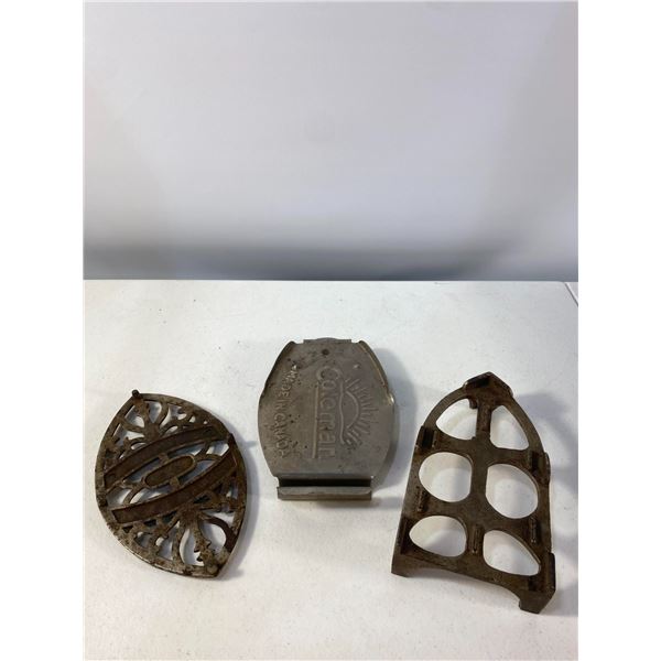 Trio of Antique Cast Iron Trivets