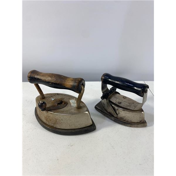 Pair of Early  Irons (Dover Manufacturing Co.)
