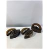 Image 2 : Set of Three Cast Iron Sad Irons with Wooden Handles