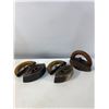 Image 3 : Set of Three Cast Iron Sad Irons with Wooden Handles