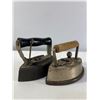 Image 1 : Pair of Early Electric Irons with Wooden Handles