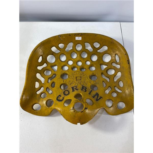 Corbin Improved Cast Iron Tractor Seat