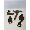 Image 4 : Cast Iron Humorous & Figurative Lot: Bottle Openers, Mermaid & Dog Stake